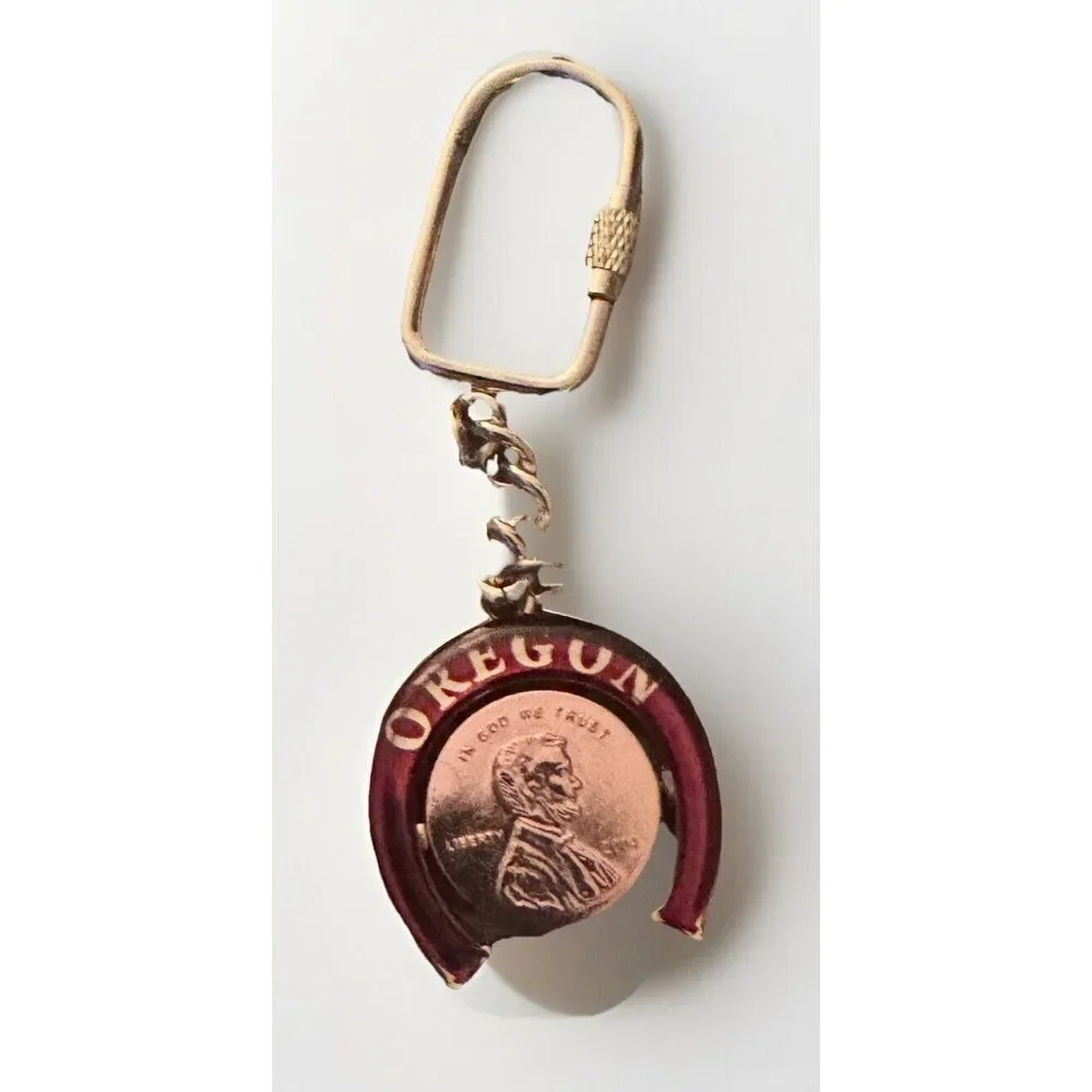 Lucky Penny Oregon‎ Keychain Souvenir Good Luck Coin Keyring